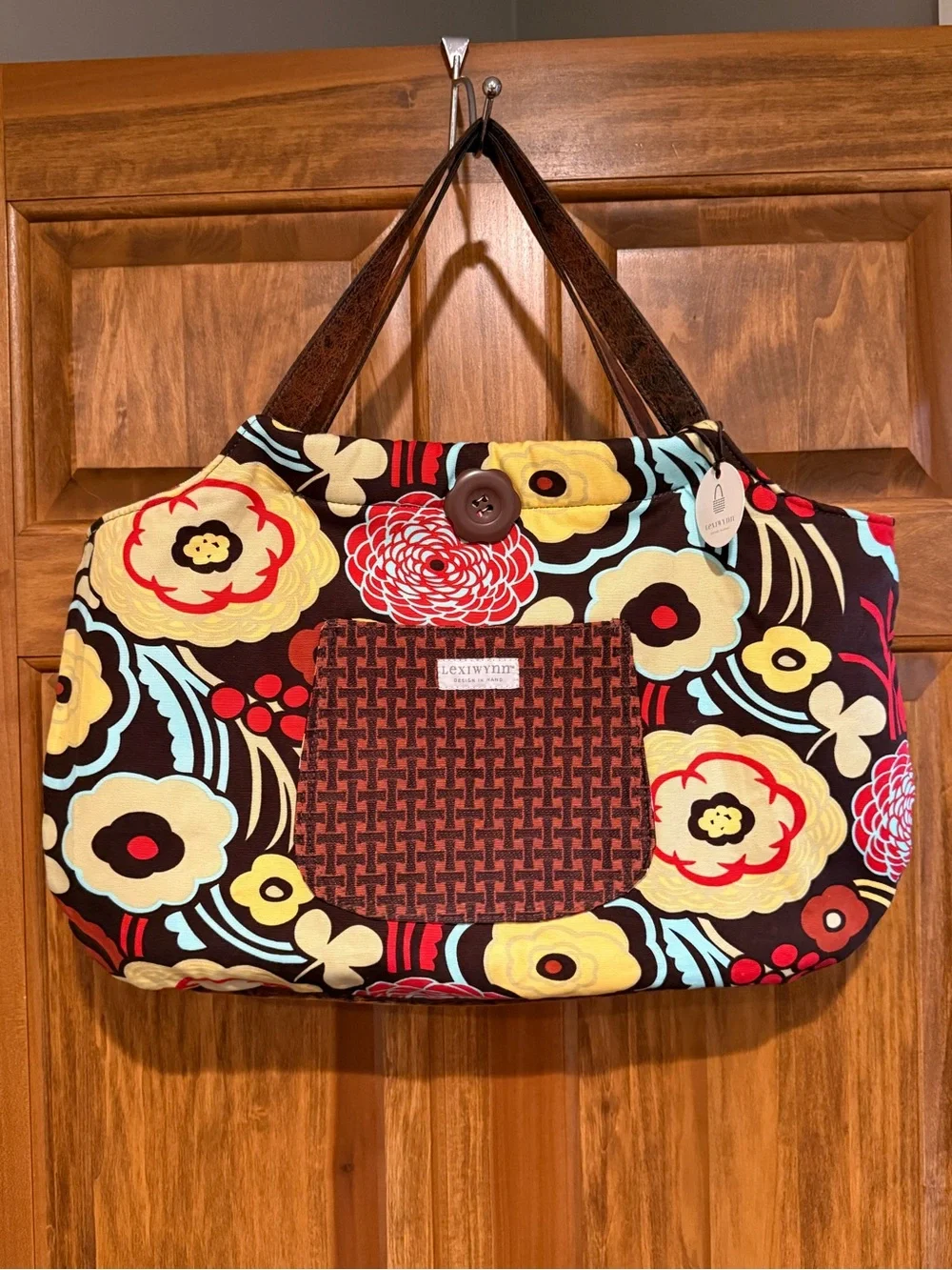 NWT Lexi Wynn Custom Reversible Boho Purse w/ leather and fabric.